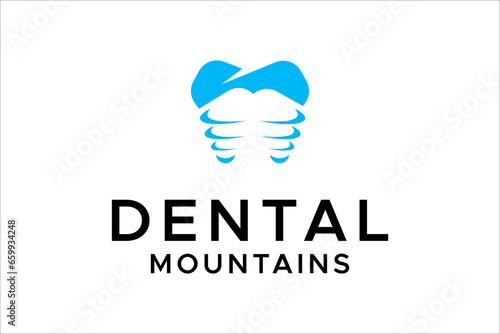 dental logo with a mountain feel implants