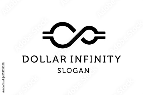 dolar symbol with infinity concept