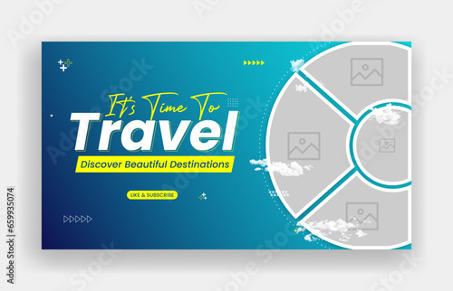Tour and Travel YouTube thumbnail design and web banner template design