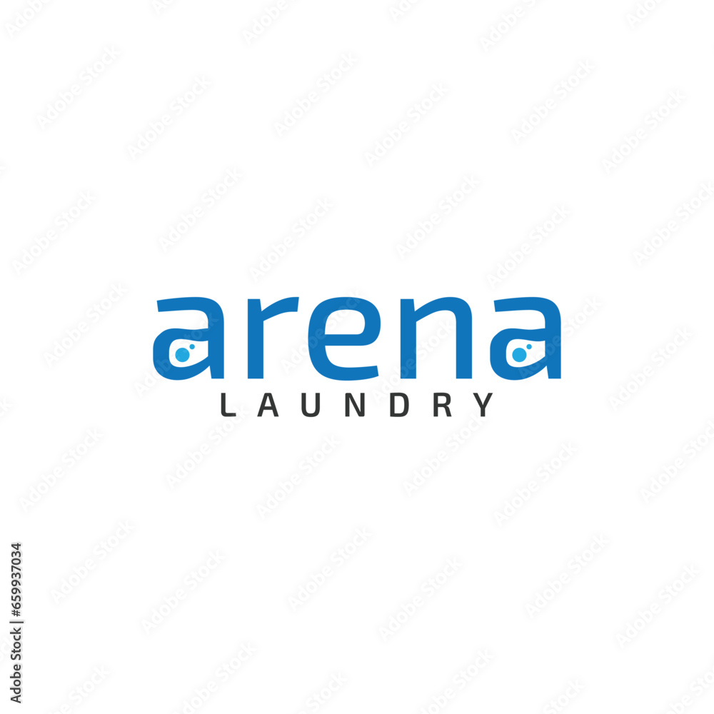 simple logotype arena laundry logo vector design template for cleaning service, laundry, wash, and clean business.