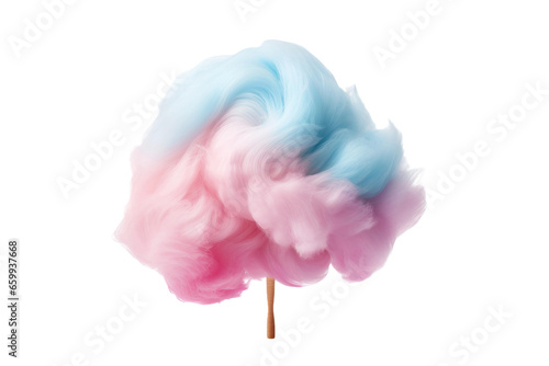 Cotton Candy on White Background Generative AI