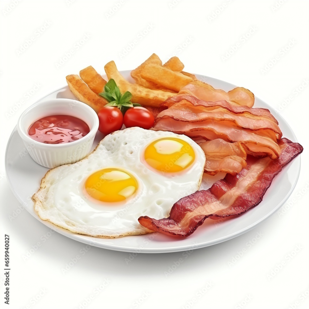 Breakfast Menu: Bacon, Fried Rice, and Chips Breakfast Menu: Bacon, Fried Rice, and Chips