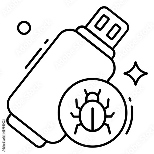 Premium download icon of infected Usb 