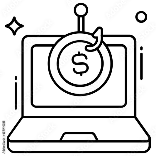 Modern design icon of financial phishing 