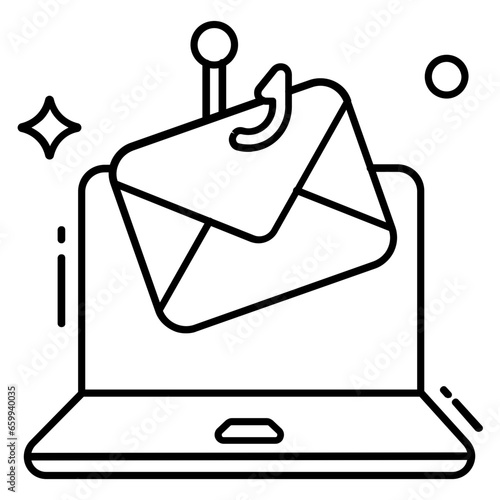 A colored design icon of mail phishing 