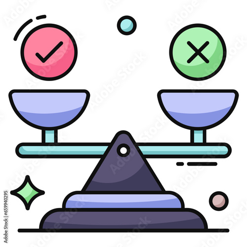 Conceptual flat design icon of equilibrium 