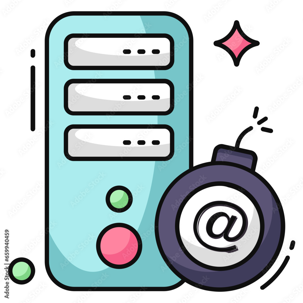 Cyber bomb icon, editable flat icon Cyber bomb icon, editable flat icon