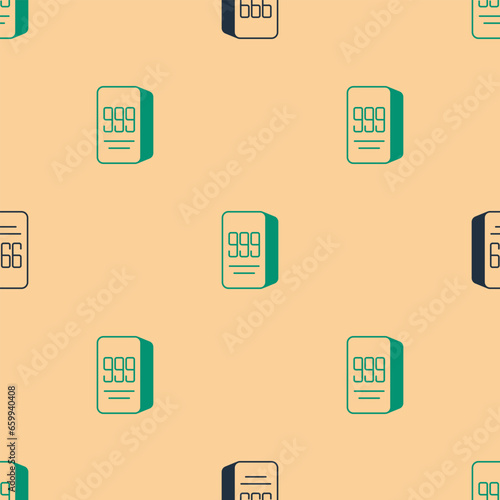 Green and black Gold bars 24k icon isolated seamless pattern on beige background. Banking business concept. Vector