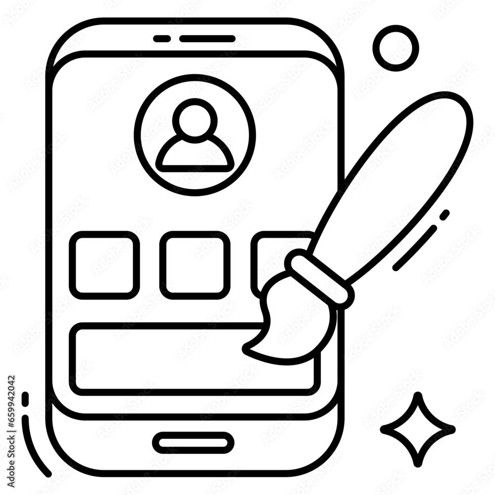 Conception flat design icon of mobile profile designing Conception flat design icon of mobile profile designing