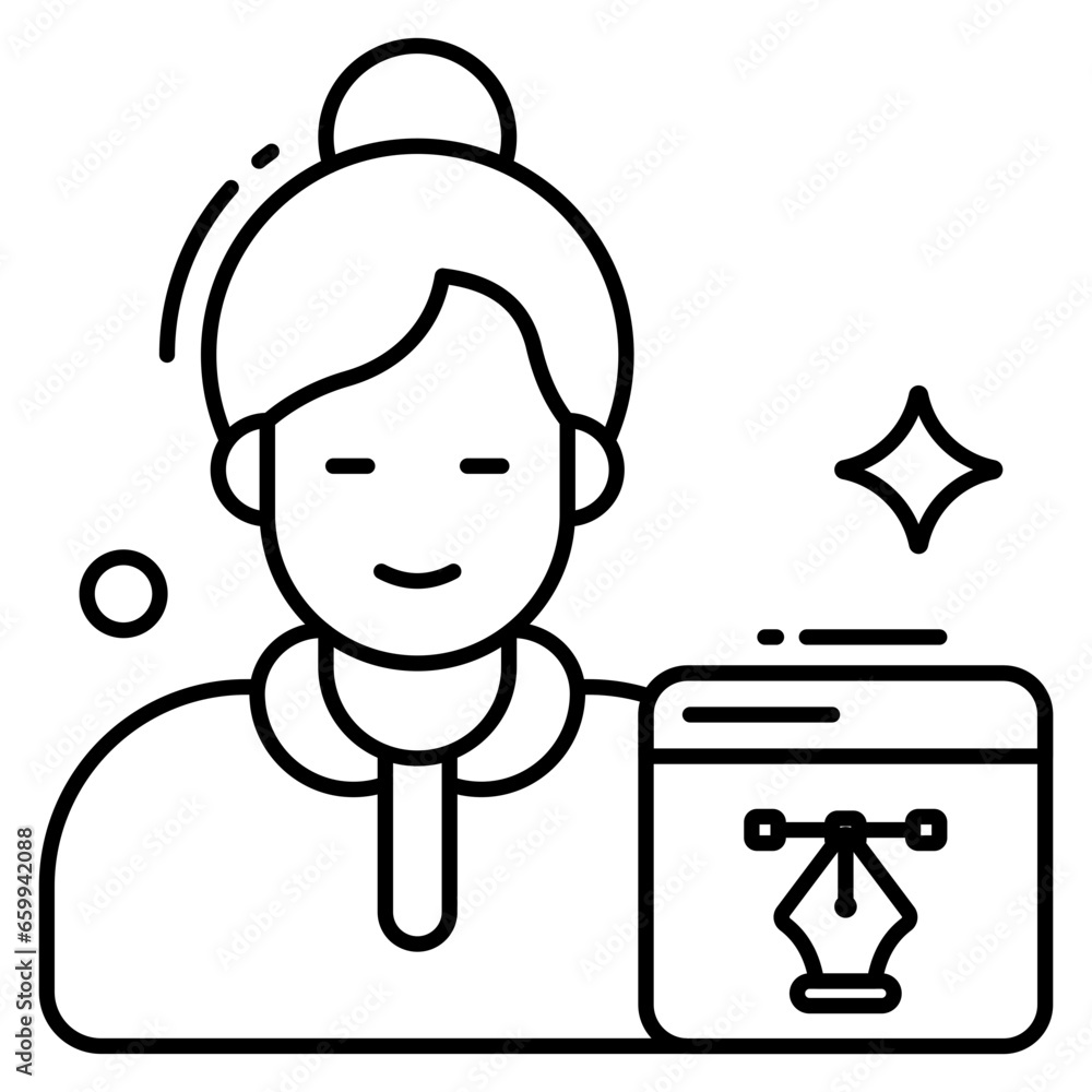 Trendy design icon of graphic designer 