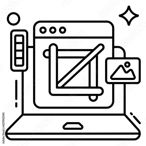      Modern style icon of crop tool 