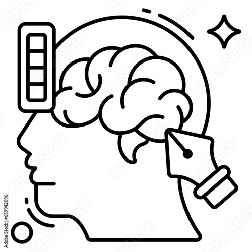 Conceptual flat design icon of creative mind
