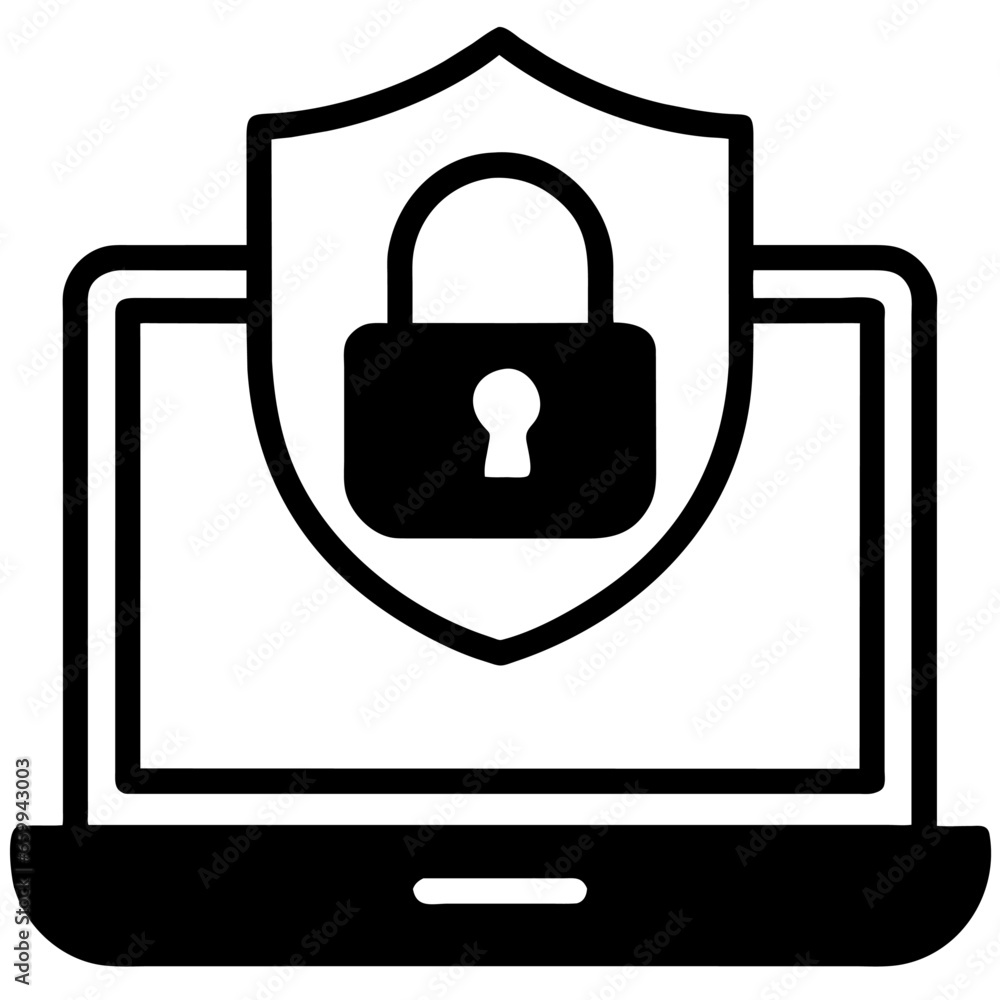 Icono o símbolo de ciberseguridad, antivirus. Icono o símbolo de ciberseguridad, antivirus.
