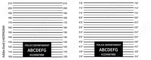 Police station line template. Vector isolated templates. Police lineup or mugshot linear background. Vector illustration. EPS 10