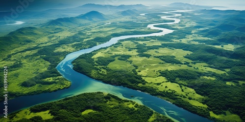 Aerial view of Amazon river