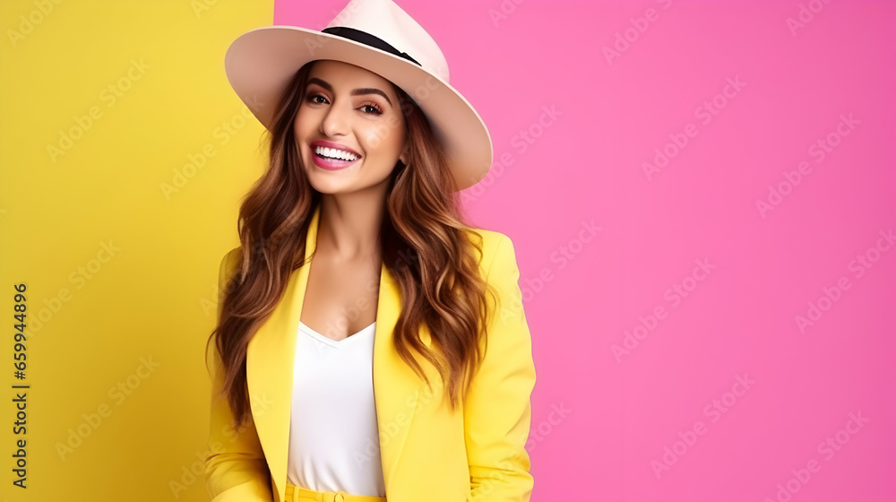 Portrait of a happy young girl on bright background Portrait of a happy young girl on bright background