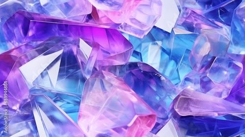 Seamless crystal purple transparent gemstone pattern