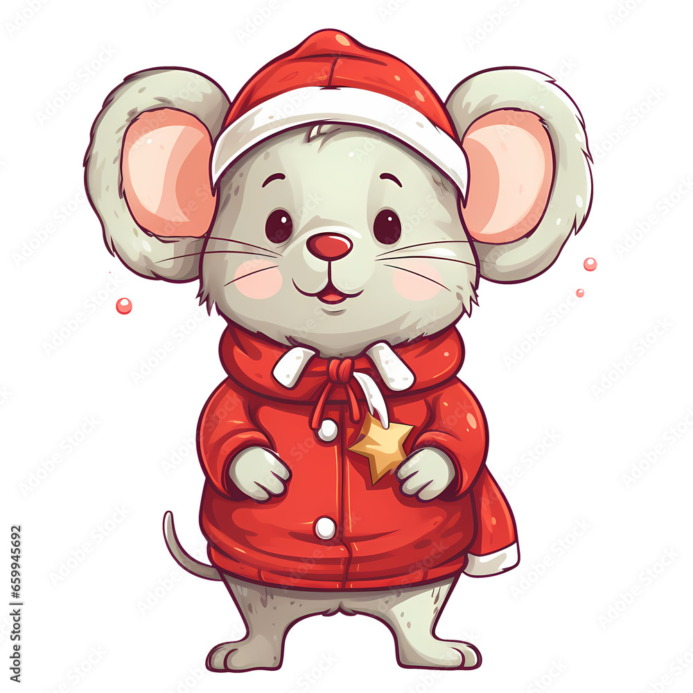 Cute Rat Christmas Clipart Illustration Cute Rat Christmas Clipart Illustration