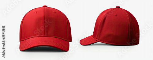 Red baseball cap isolated photo