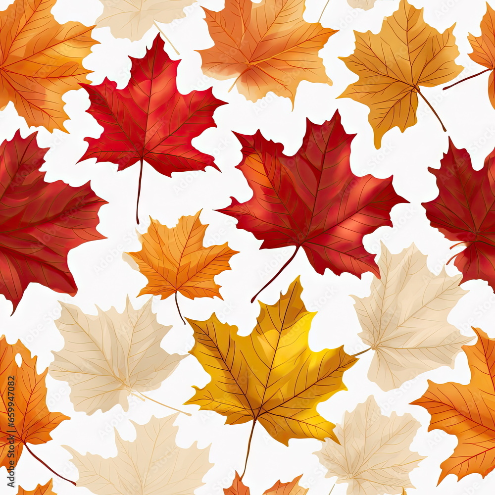 Fototapeta premium Seamless Pattern of Maple Leaf
