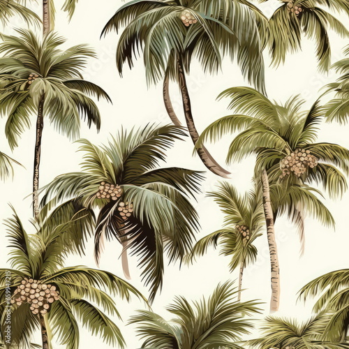 Seamless Pattern Coconut tree