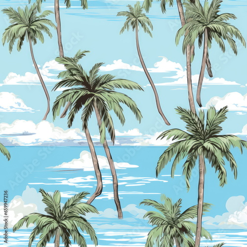 Seamless Pattern Coconut tree