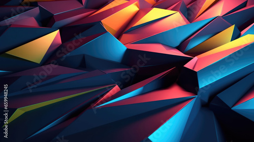 Mesmerizing 3D Style Geometry Abstract Background in Vibrant Colors, Ideal for Modern Designs and Artistic Concepts