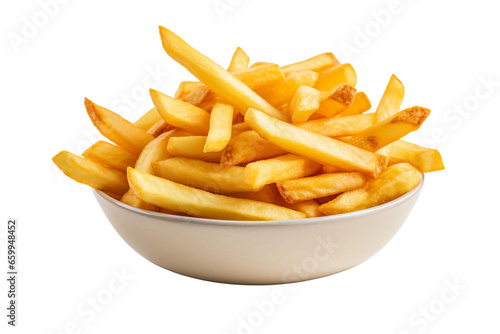 French Fries on White Background Generative AI