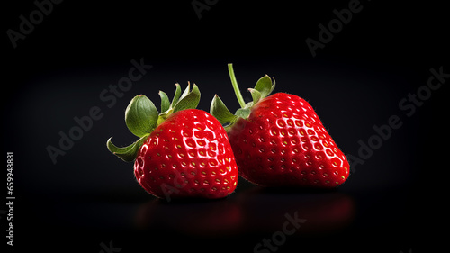 strawberry isolated on black background