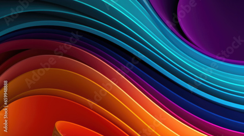 Vibrant and dynamic, this abstract background showcases colorful curved layers in a mesmerizing display of art