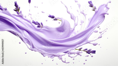 purple liquid splash isolated on white