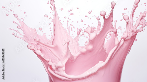 pink liquid splash isolated on white