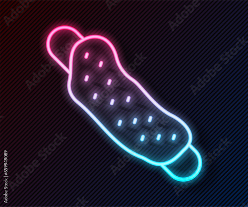 Glowing neon line Washcloth icon isolated on black background. Bath house sauna washcloth sign. Item for pleasure and relaxing. Vector