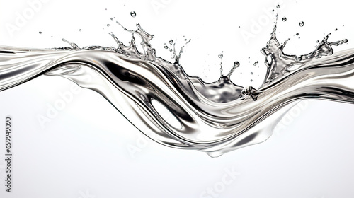 gray liquid splash isolated on white