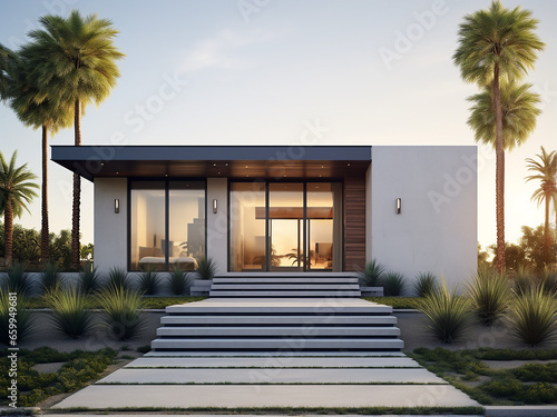 The essence of modern living in exterior design. AI Generation. © Llama-World-studio