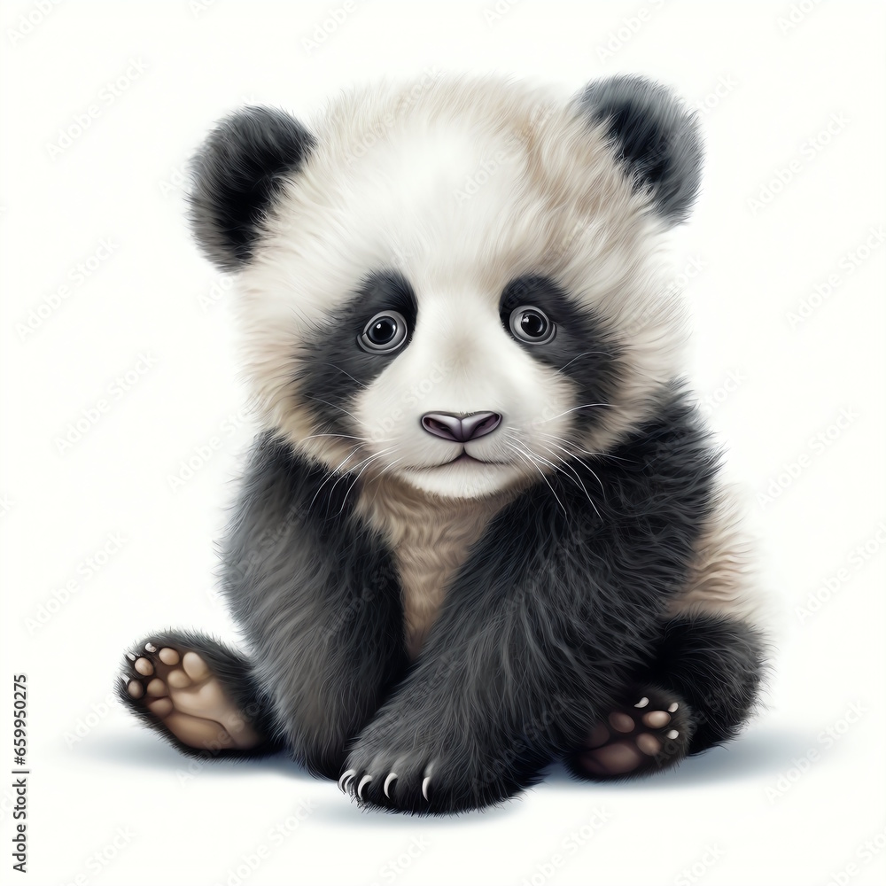 Fototapeta premium Adorable Baby Panda Clipart