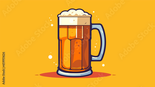 Drawing of a beer mug with beer vector