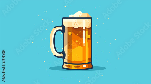 Drawing of a beer mug with beer vector