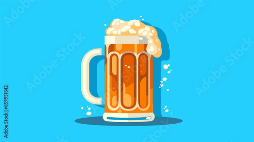 Drawing of a beer mug with beer vector