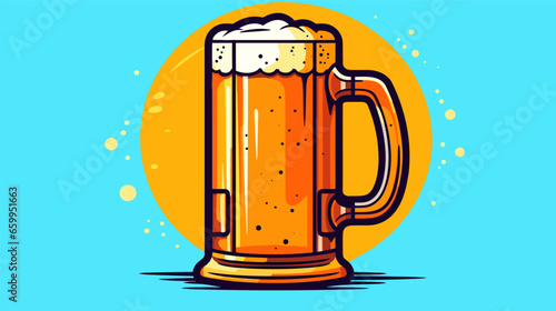Drawing of a beer mug with beer vector