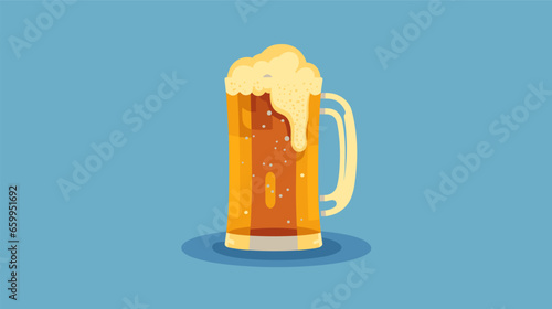 Drawing of a beer mug with beer vector