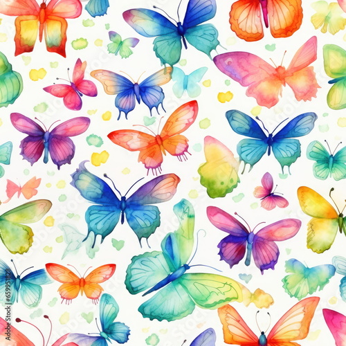 pattern for seamless Watercolor of butterflies