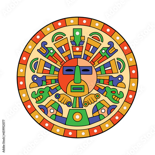 Vector Traditional Inca Symbol Inti Icon Illustration Isolated