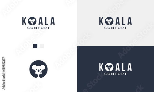 Simple koala mascot logo design vector illustration