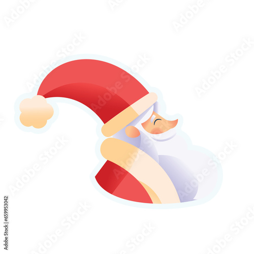 Vector Santa Claus Art Deco Retro Illustration Isolated