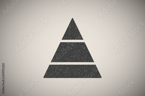 Chart pyramid icon vector illustration in stamp style