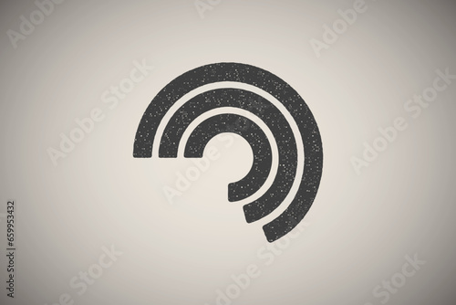 Chart polar clock icon vector illustration in stamp style