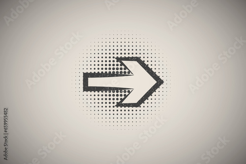 pop art, speech bubble, arrow icon vector illustration in stamp style