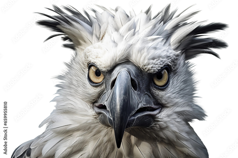 Harpy Eagle on White Background Generative AI