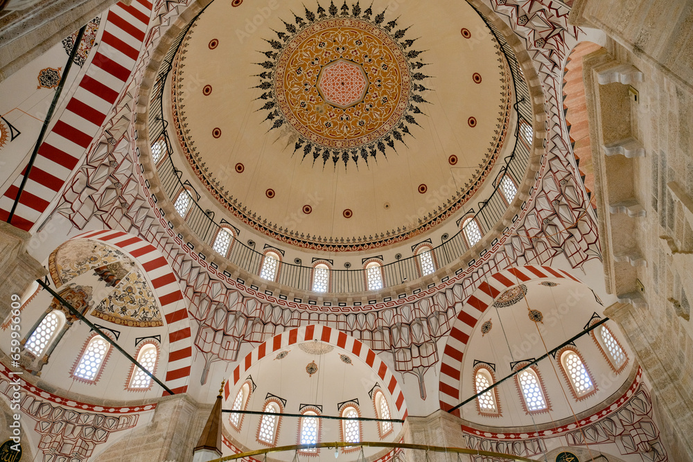 Intricate Elegance: Turkish Mosque Roof from Within